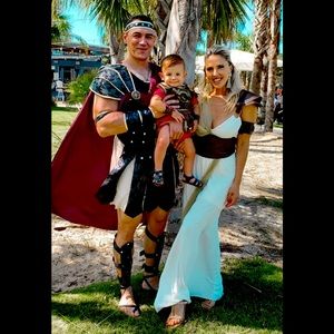 Halloween Roman Gladiator Goddess Warrior costumes for the whole family & baby!